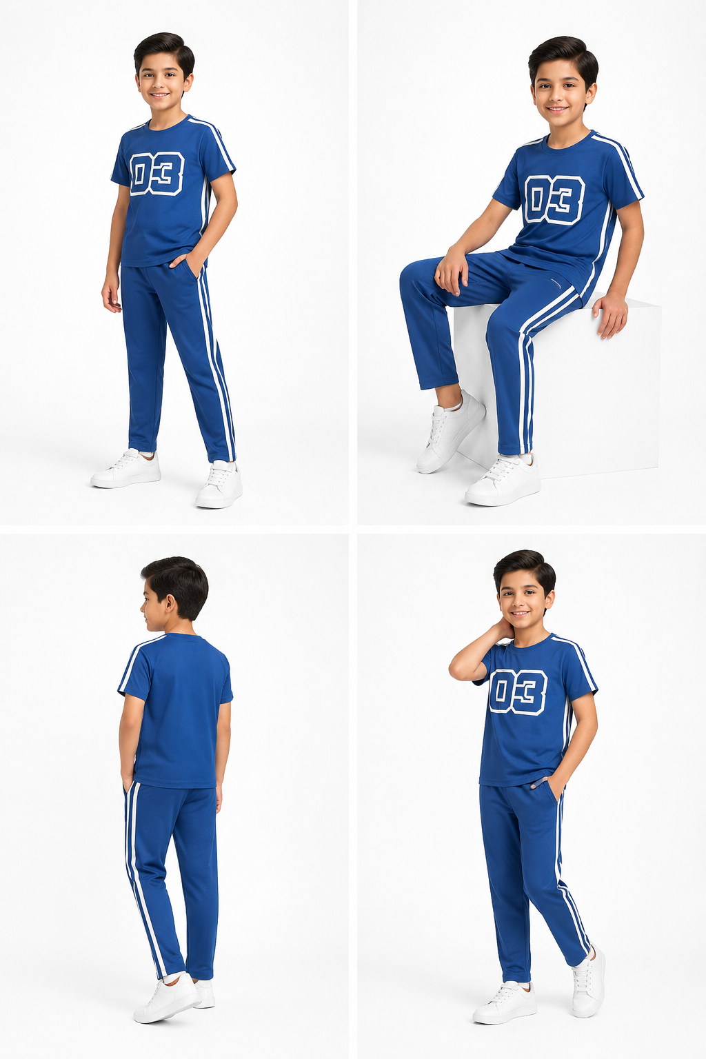 ROYAL WHITE STRIPS WITH TROUSER UNISEX-SUMMER-TRACKSUIT