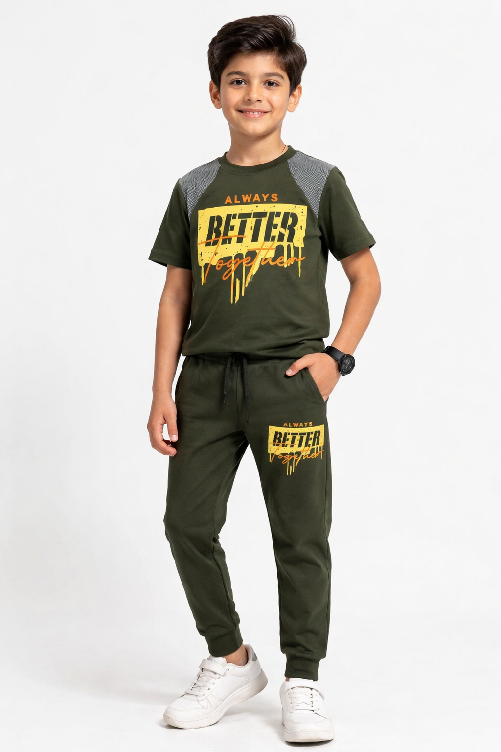 OLIVE GREEN BETTER WITH TROUSER UNISEX-SUMMER TRACKSUIT