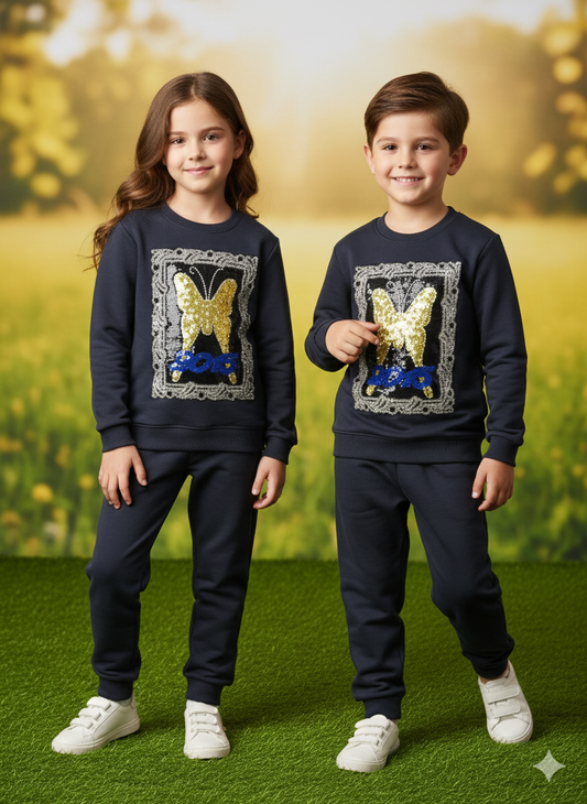 NAVY BUTTERFLY UNISEX TRACKSUIT-WINTER