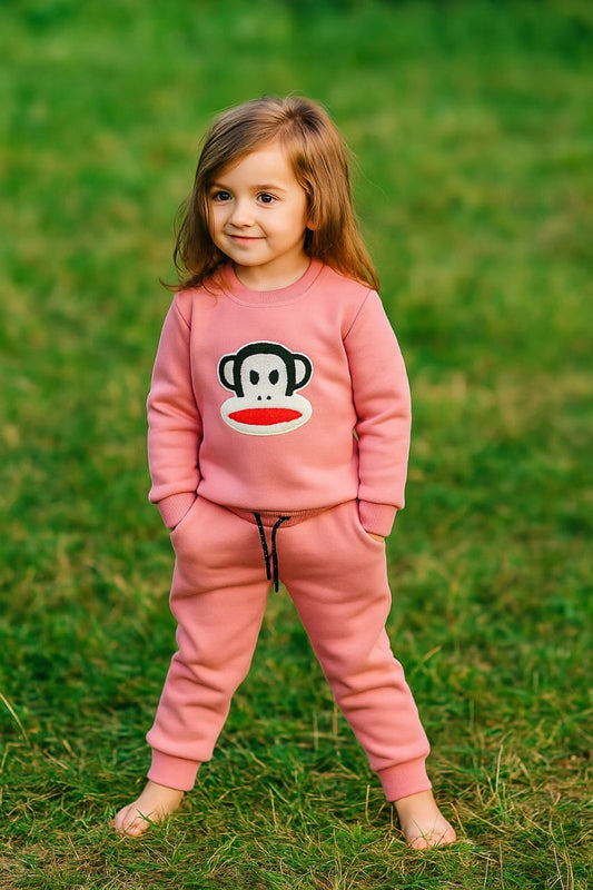 BABY PINK TOWEL PRINTED WINTER-TRACKSUIT