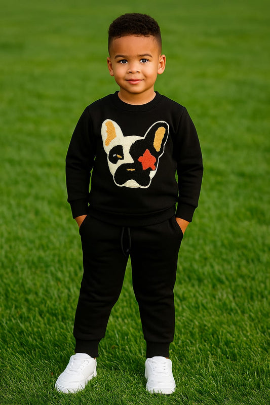 JET BLACK MICKY TOWEL PRINTED UNISEX TRACKSUIT-WINTER