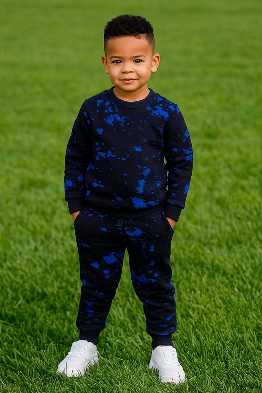 NAVY BLUE ALL-OVER PRINTED UNISEX TRACKSUIT-WINTER