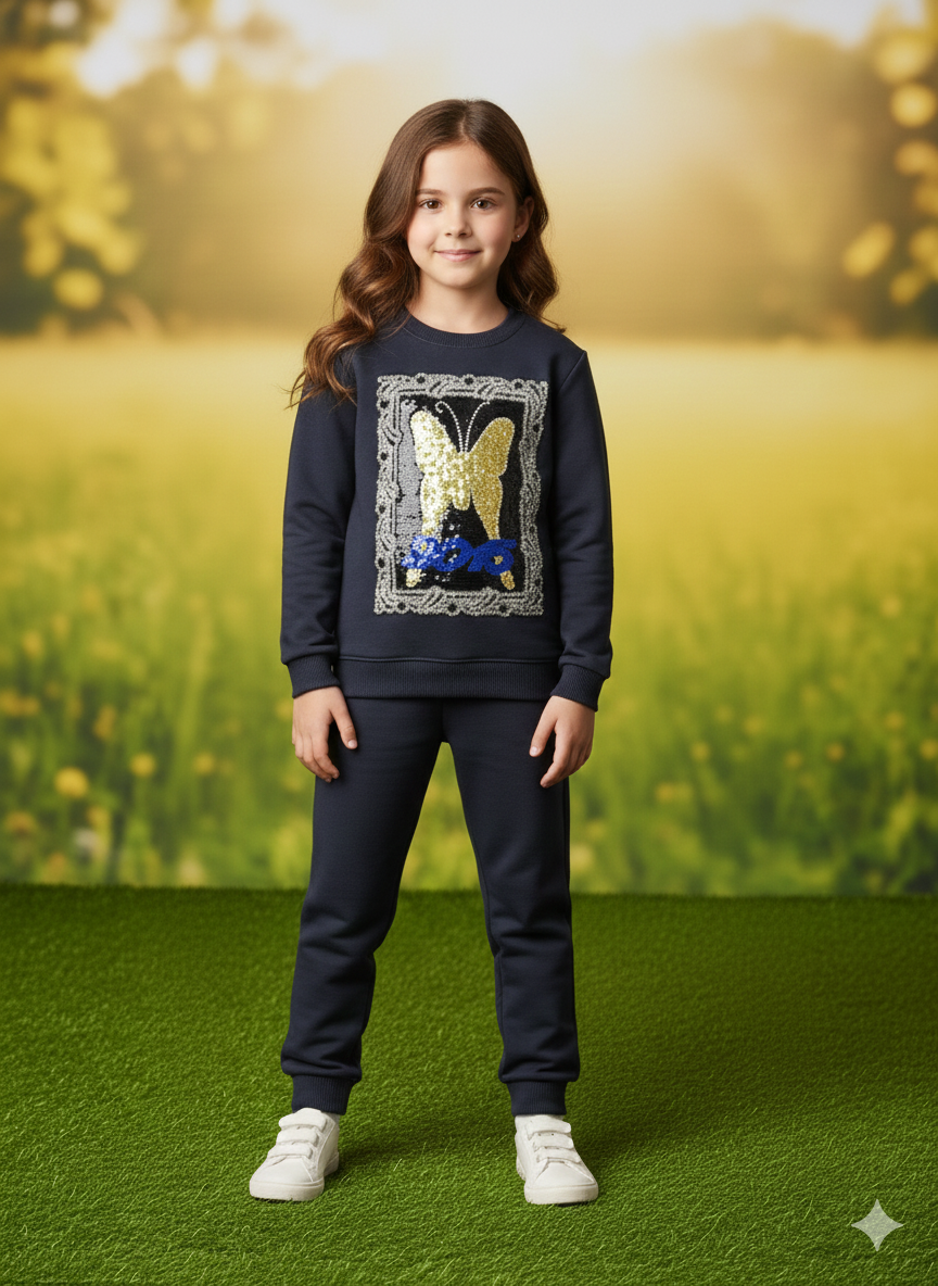 NAVY BUTTERFLY UNISEX TRACKSUIT-WINTER