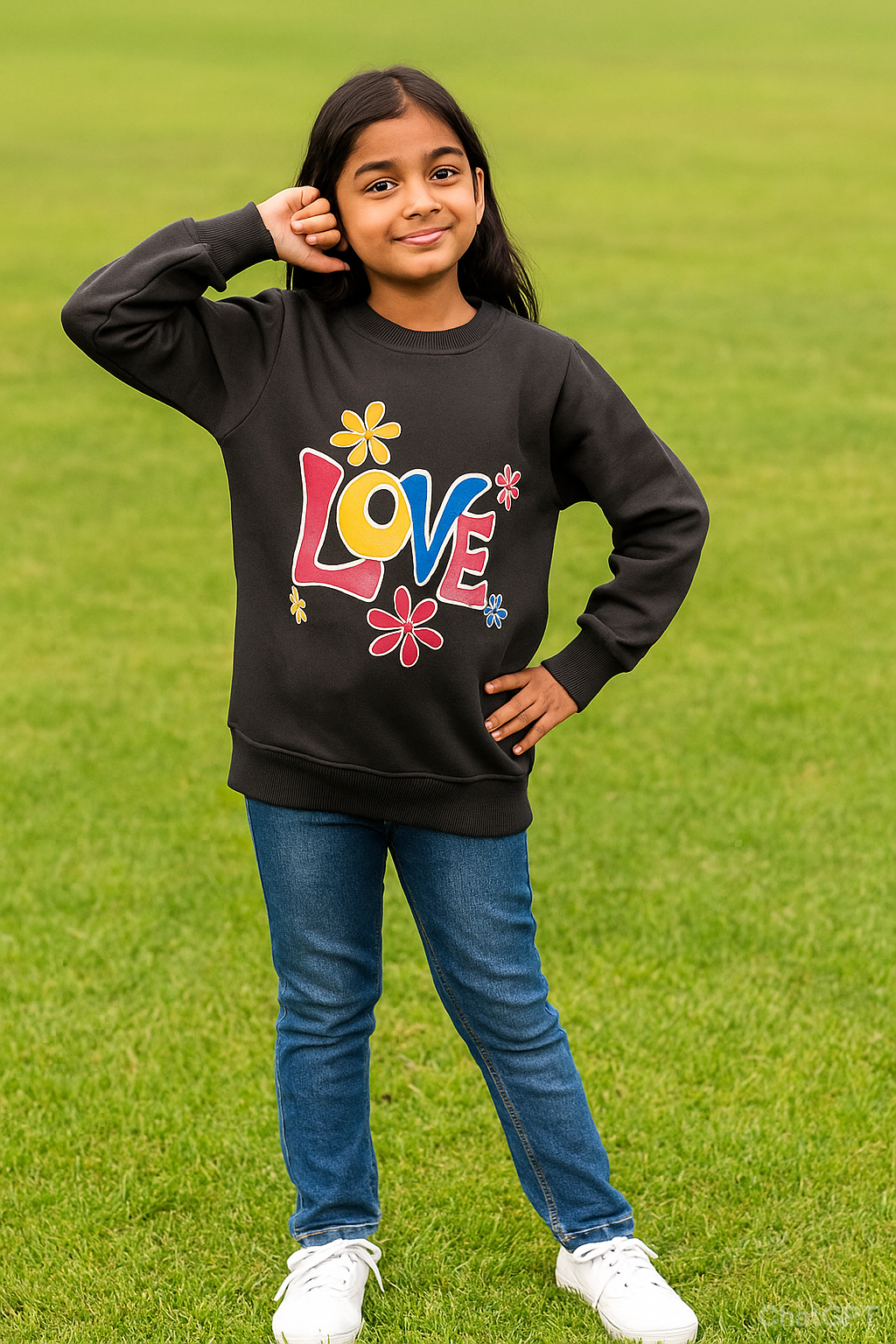 DARK GREY LOVE SWEAT SHIRT-WINTER