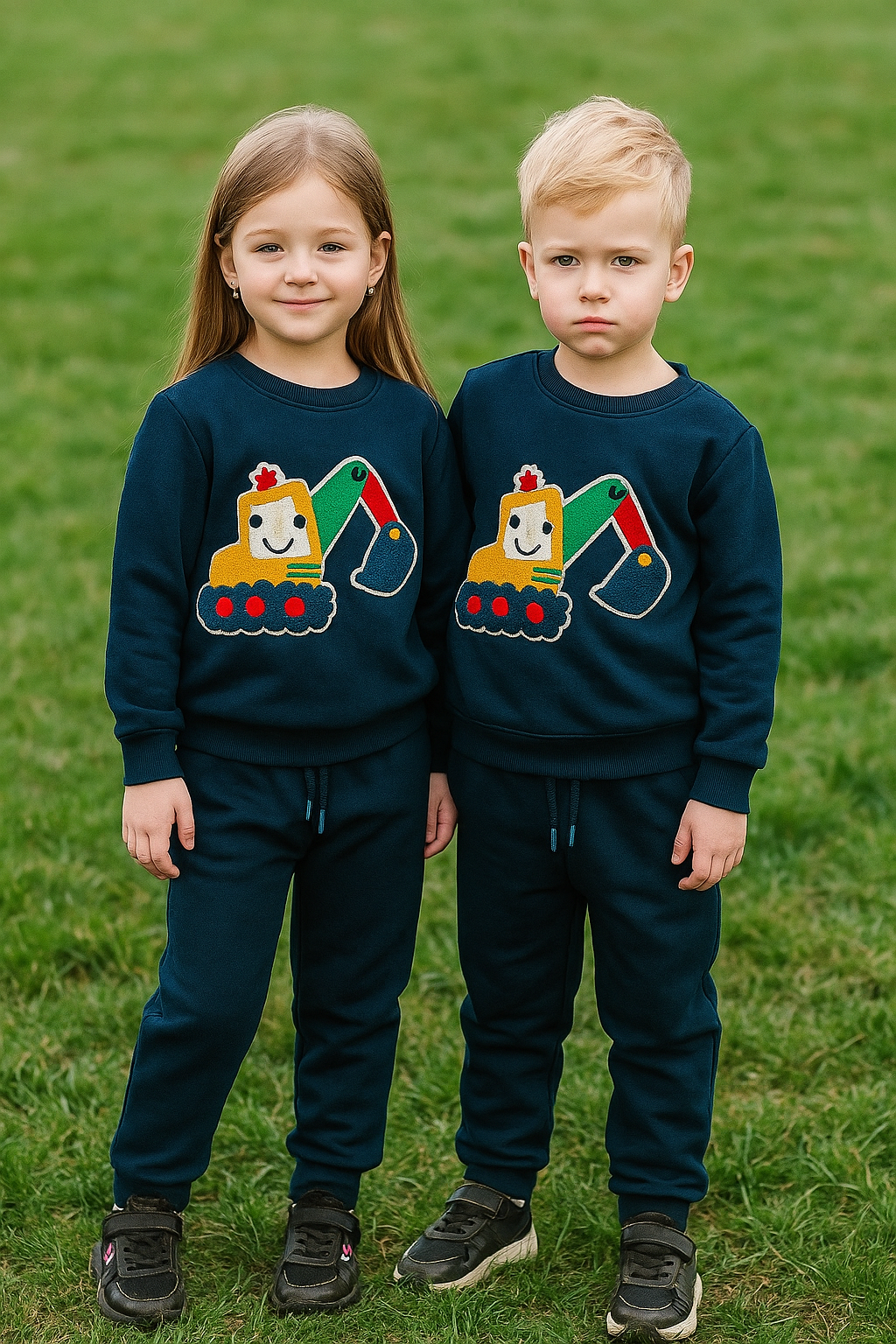 NAVY BLUE TOWEL PRINTED UNISEX TRACKSUIT-WINTER