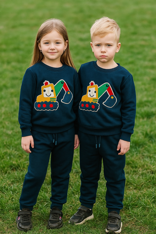 NAVY BLUE TOWEL PRINTED UNISEX TRACKSUIT-WINTER