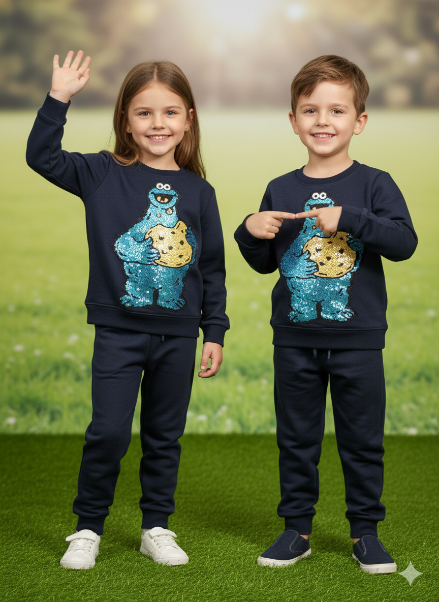 NAVY COOKIE MONSTER TRACKSUIT-WINTER