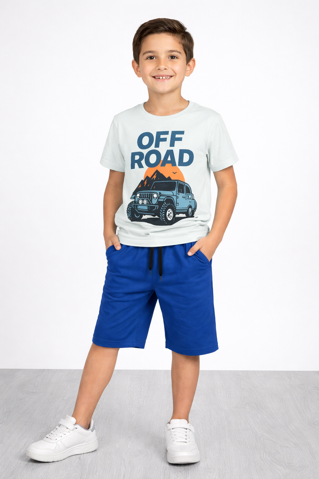 SKIN  ADVENTURE OFF ROAD WITH BLUE SHORTS UNISEX-SUMMER TRACKSUIT