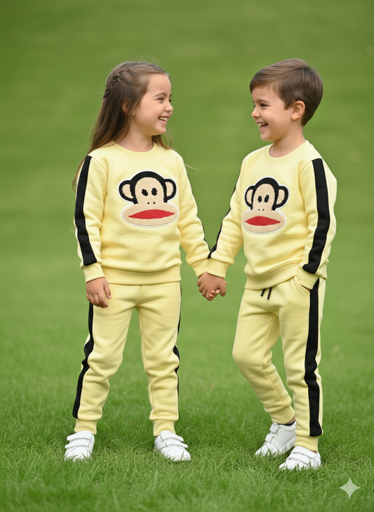 BLACK STRIPS TOWEL PRINTED UNISEX TRACKSUIT-WINTER